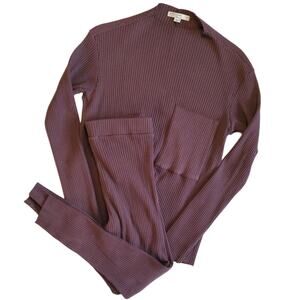 Stateside Brown Long-sleeved Top & Pants Lounge Set - Women's Medium
